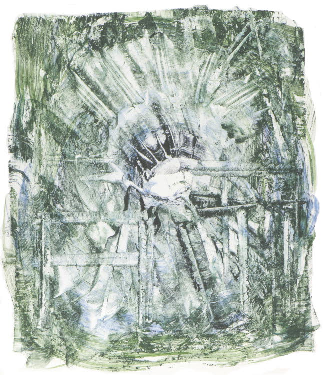 YuccaL 0004, Acryl on paper,  28,5x25  /  60x50  (cm)